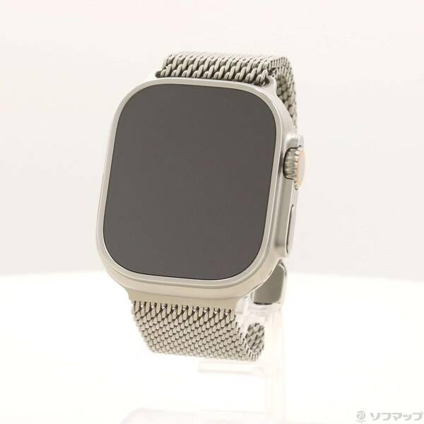〔中古〕Apple(アップル) Apple Watch Ultra 3 GPS + Cellular 49mm ナチュラルチタニウムケース ナチュラルチタニウムミラネーゼループ〔344-ud〕 | 