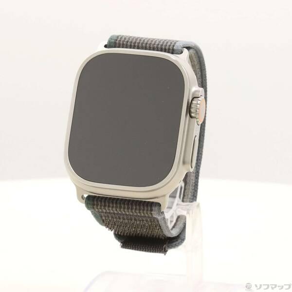 〔中古〕Apple(アップル) Apple Watch Ultra 2 GPS + Cellular 49mm チタニウムケース ブルー／ブラックトレイルループ〔344-ud〕 | 