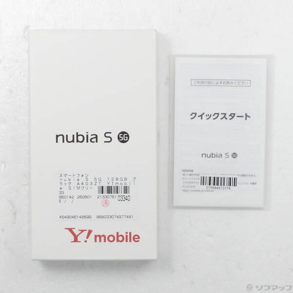 中古〕ワイモバイル nubia S 5G 128GB ブラック A403ZT Y!mobile SIM
