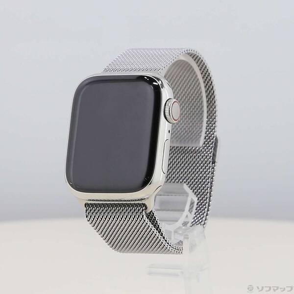 〔中古〕Apple(アップル) Apple Watch Series 9 GPS + Cellular 41mm シルバーステンレススチールケース シルバーミラネーゼループ〔348-ud〕 | 