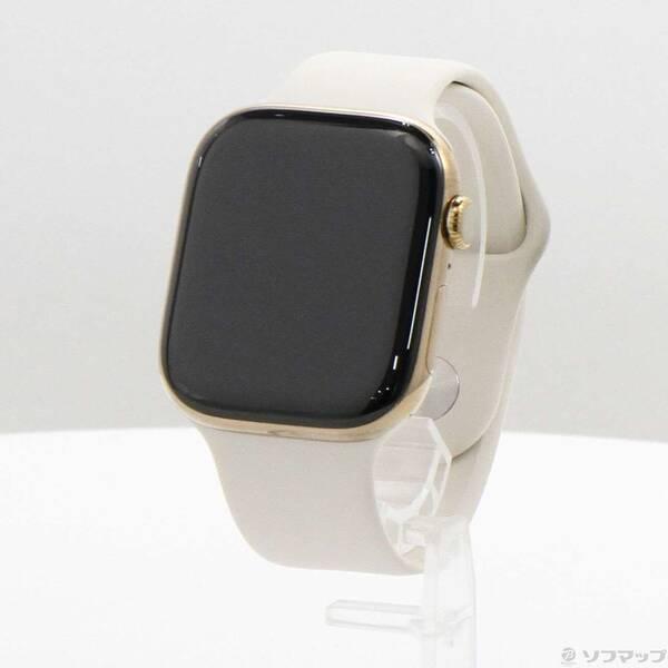 〔中古〕Apple(アップル) Apple Watch Series 10 GPS + Cellular 46mm ゴールドチタニウムケース スターライトスポーツバンド〔276-ud〕 | 