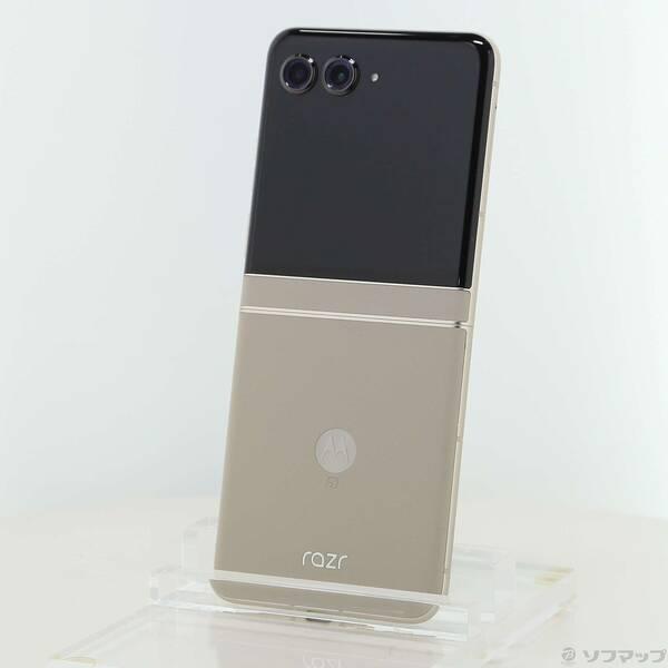 〔中古〕Motorola(モトローラ) motorola razr 50s 256GB サンドクリーム MOSAJ2 Softbank SIMフリー〔258-ud〕 | 