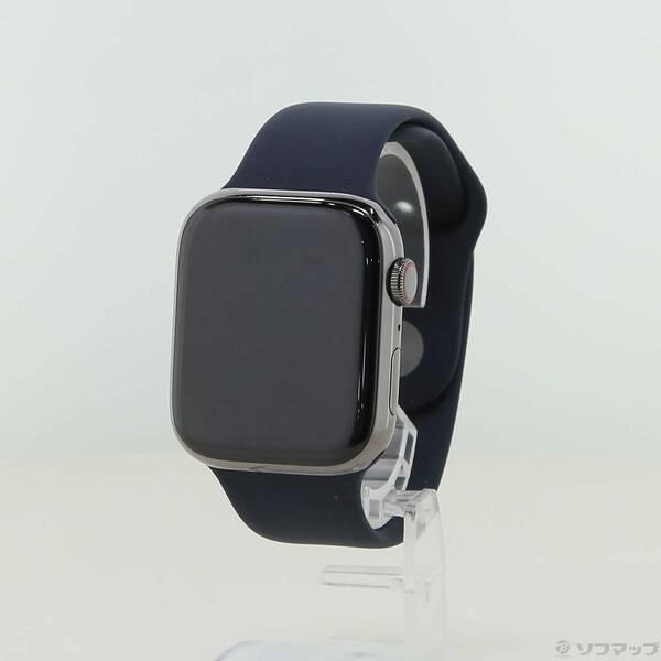 〔中古〕Apple(アップル) Apple Watch Series 8 GPS + Cellular 45mm グラファイトステンレススチールケース ミッドナイトスポーツバンド〔377-ud〕 | 