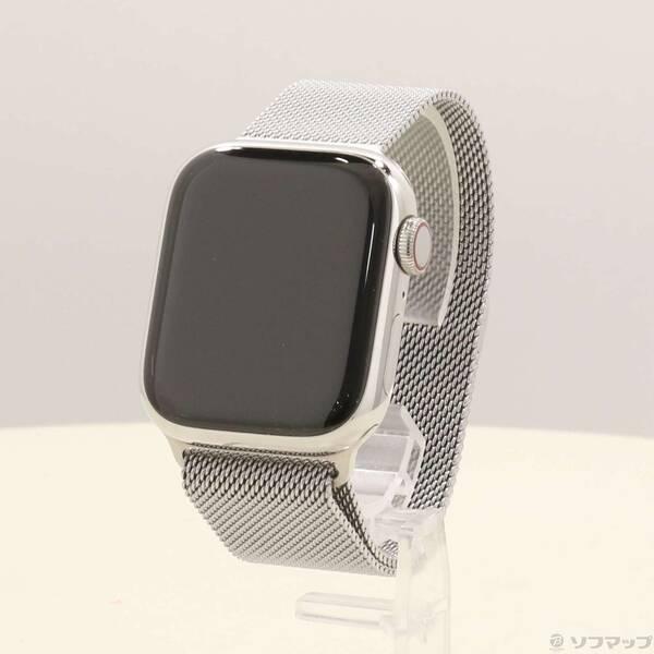 〔中古〕Apple(アップル) Apple Watch Series 8 GPS + Cellular 41mm シルバーステンレススチールケース シルバーミラネーゼループ〔269-ud〕 | 