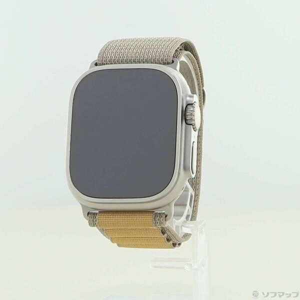 〔中古〕Apple(アップル) Apple Watch Ultra 2 GPS + Cellular 49mm ナチュラルチタニウムケース タンアルパインループ〔377-ud〕 | 