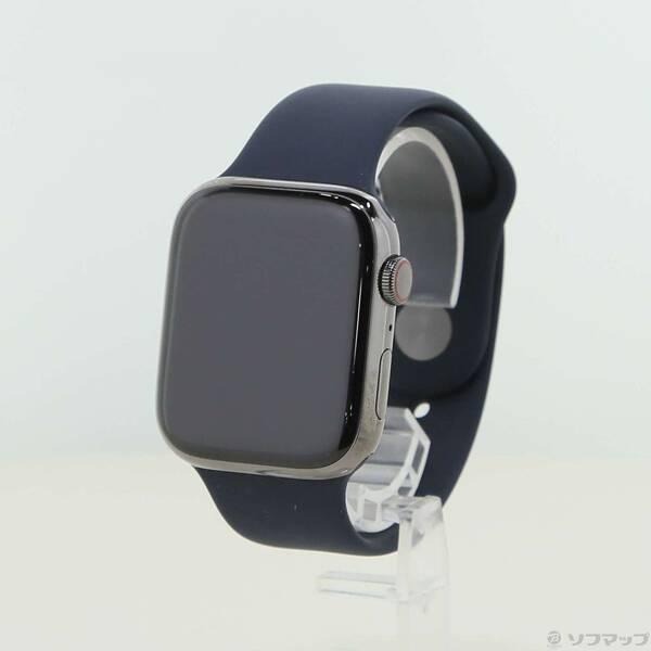 〔中古〕Apple(アップル) Apple Watch Series 8 GPS + Cellular 45mm グラファイトステンレススチールケース ミッドナイトスポーツバンド〔269-ud〕 | 