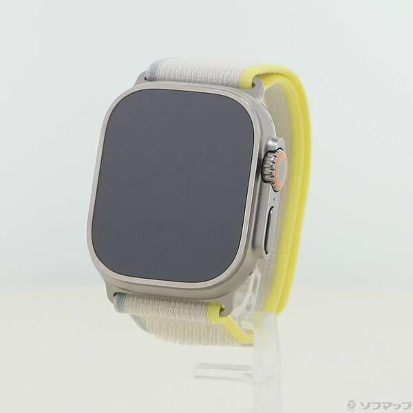 〔中古〕Apple(アップル) Apple Watch Ultra GPS + Cellular 49mm チタニウムケース イエロー／ベージュトレイルループ〔269-ud〕 | 