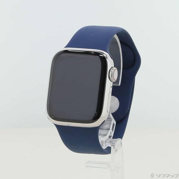〔中古〕Apple(アップル) Apple Watch Series 9 GPS + Cellular 41mm シルバーステンレススチールケース ストームブルースポーツバンド〔269-ud〕 | 