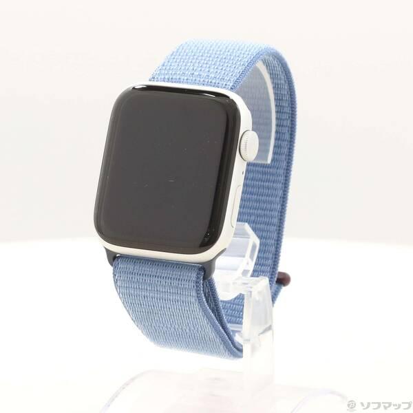 〔中古〕Apple(アップル) Apple Watch SE 第2世代 GPS 44mm シルバーアルミニウムケース ウインターブルースポーツループ〔198-ud〕 | 
