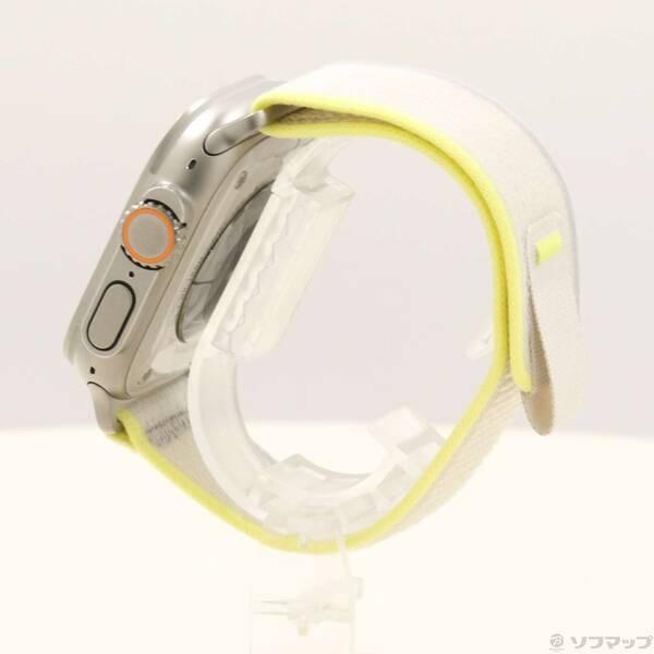〔中古〕Apple(アップル) Apple Watch Ultra GPS + Cellular 49mm チタニウムケース イエロー／ベージュトレイルループ〔198-ud〕 |  | 01