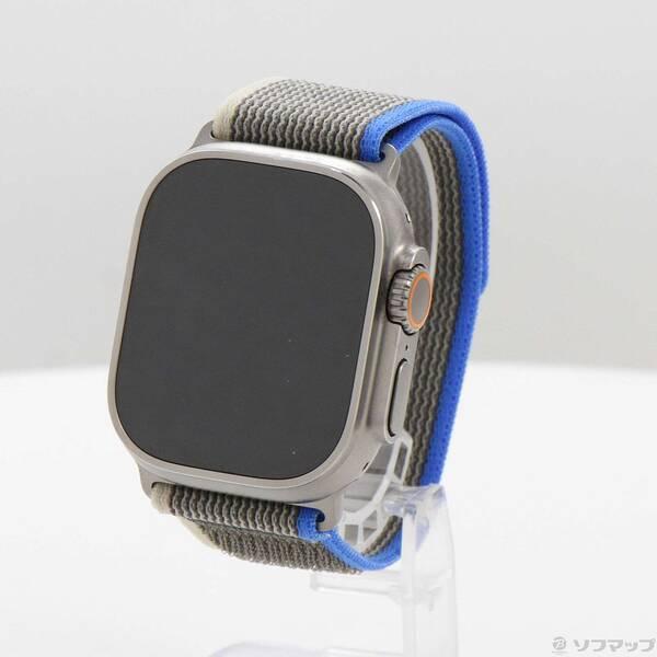 〔中古〕Apple(アップル) Apple Watch Ultra GPS + Cellular 49mm チタニウムケース ブルー／グレイトレイルループ〔377-ud〕 | 