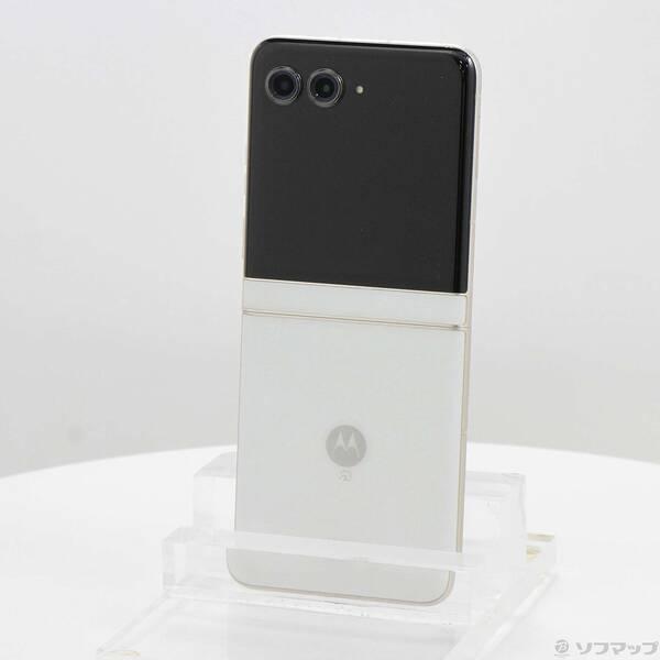 〔中古〕Motorola(モトローラ) motorola razr 50d 256GB ホワイトマーブル M-51E docomo SIMフリー〔344-ud〕 | 