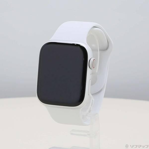 〔中古〕Apple(アップル) Apple Watch Series 8 GPS + Cellular 45mm シルバーアルミニウムケース ホワイトスポーツバンド〔297-ud〕 | 