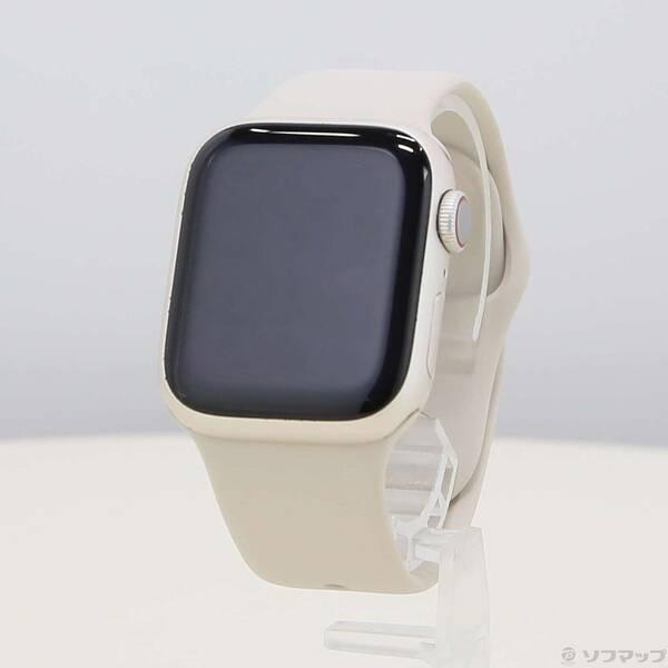 〔中古〕Apple(アップル) Apple Watch Series 8 GPS + Cellular 41mm スターライトアルミニウムケース スターライトスポーツバンド〔377-ud〕 | 