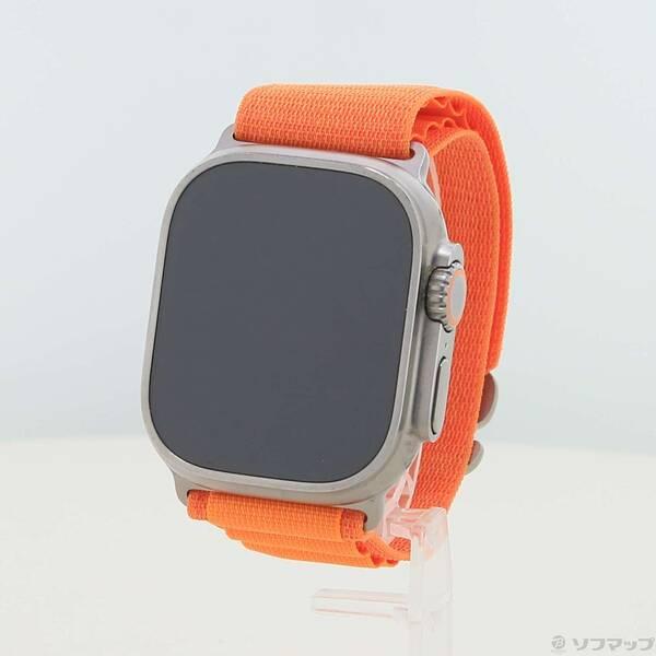 〔中古〕Apple(アップル) Apple Watch Ultra GPS + Cellular 49mm チタニウムケース オレンジアルパインループ〔344-ud〕 | 