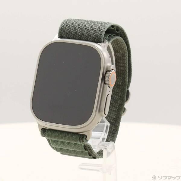 〔中古〕Apple(アップル) Apple Watch Ultra GPS + Cellular 49mm チタニウムケース グリーンアルパインループ〔352-ud〕 | 
