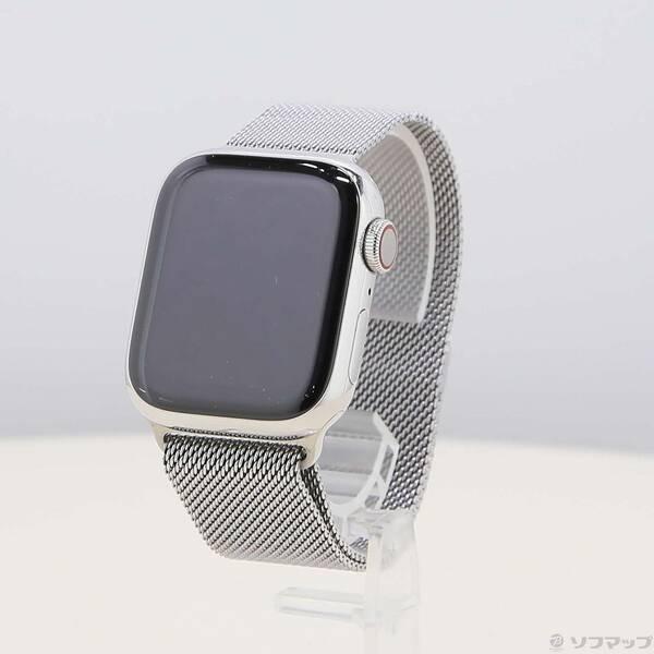〔中古〕Apple(アップル) Apple Watch Series 8 GPS + Cellular 41mm シルバーステンレススチールケース シルバーミラネーゼループ〔344-ud〕 | 