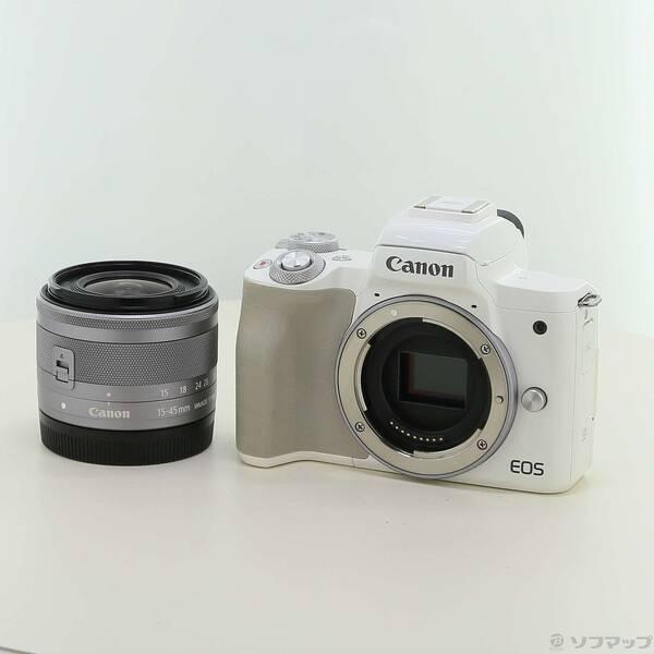 中古〕Canon(キヤノン) EOS Kiss M ホワイト EFM1545 IS STM レンズ