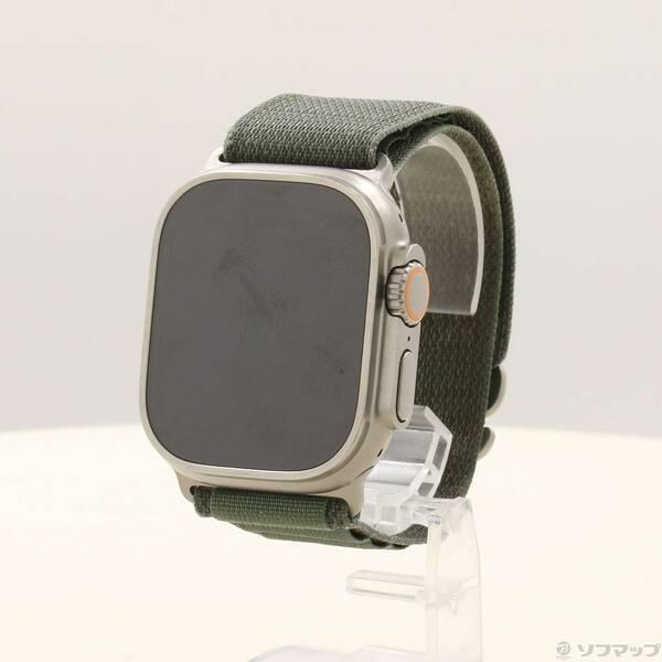〔中古〕Apple(アップル) Apple Watch Ultra GPS + Cellular 49mm チタニウムケース グリーンアルパインループ〔258-ud〕 | 