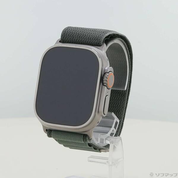 〔中古〕Apple(アップル) Apple Watch Ultra GPS + Cellular 49mm チタニウムケース グリーンアルパインループ〔276-ud〕 | 