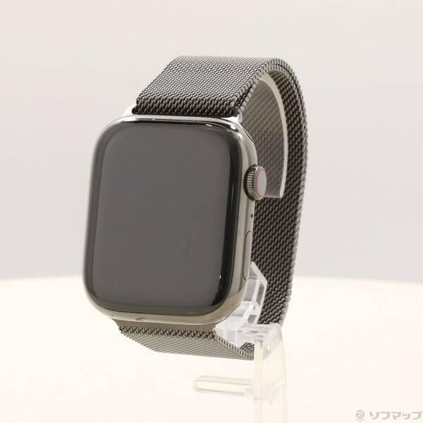 〔中古〕Apple(アップル) Apple Watch Series 8 GPS + Cellular 45mm グラファイトステンレススチールケース グラファイトミラネーゼループ〔344-ud〕 | 