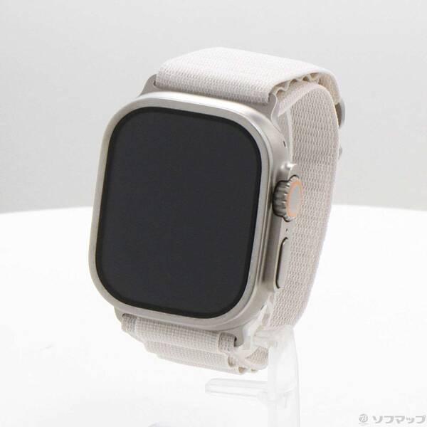 〔中古〕Apple(アップル) Apple Watch Ultra GPS + Cellular 49mm チタニウムケース スターライトアルパインループ〔377-ud〕 | 