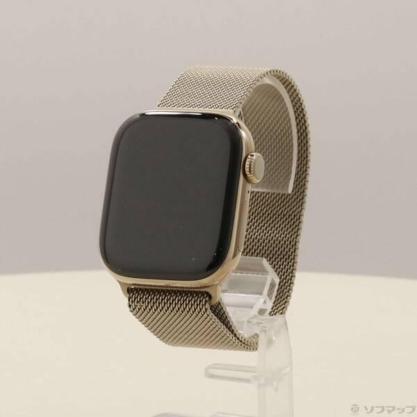 〔中古〕Apple(アップル) Apple Watch Series 11 GPS + Cellular 42mm ゴールドチタニウムケース ゴールドミラネーゼループ〔198-ud〕 | 