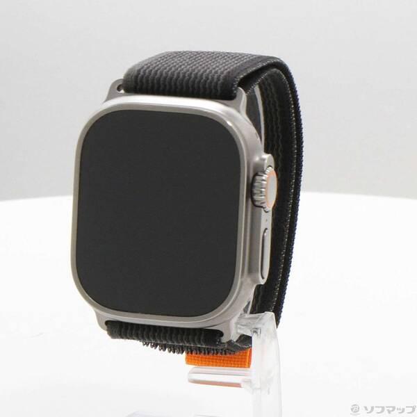 〔中古〕Apple(アップル) Apple Watch Ultra GPS + Cellular 49mm チタニウムケース ブラック／グレイトレイルループ〔377-ud〕 | 