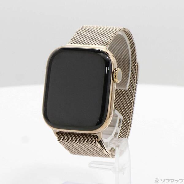 〔中古〕Apple(アップル) Apple Watch Series 10 GPS + Cellular 42mm ゴールドチタニウムケース ゴールドミラネーゼループ〔297-ud〕 | 