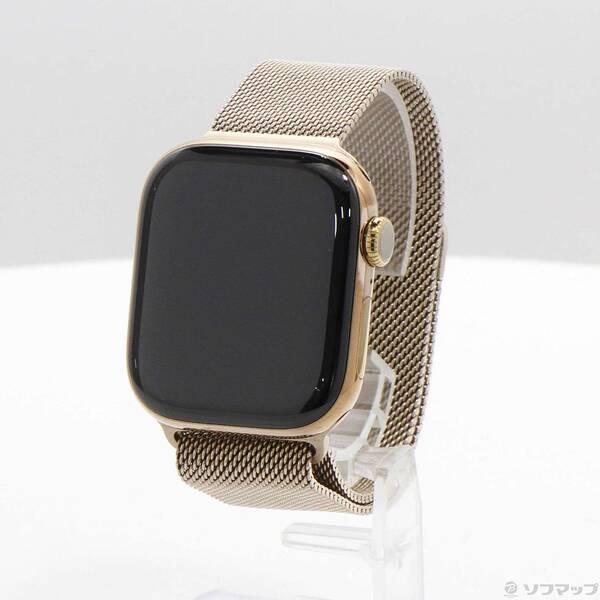 〔中古〕Apple(アップル) Apple Watch Series 10 GPS + Cellular 42mm ゴールドチタニウムケース ゴールドミラネーゼループ〔344-ud〕 | 