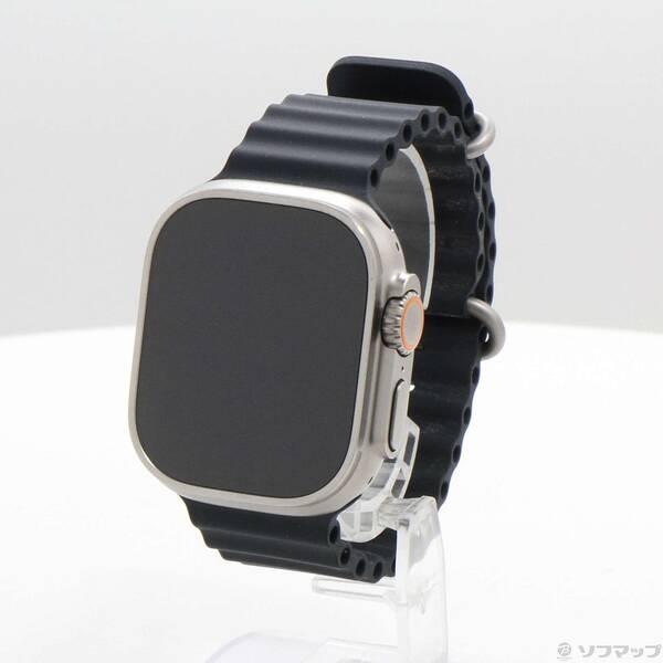 〔中古〕Apple(アップル) Apple Watch Ultra GPS + Cellular 49mm チタニウムケース ミッドナイトオーシャンバンド〔349-ud〕 | 