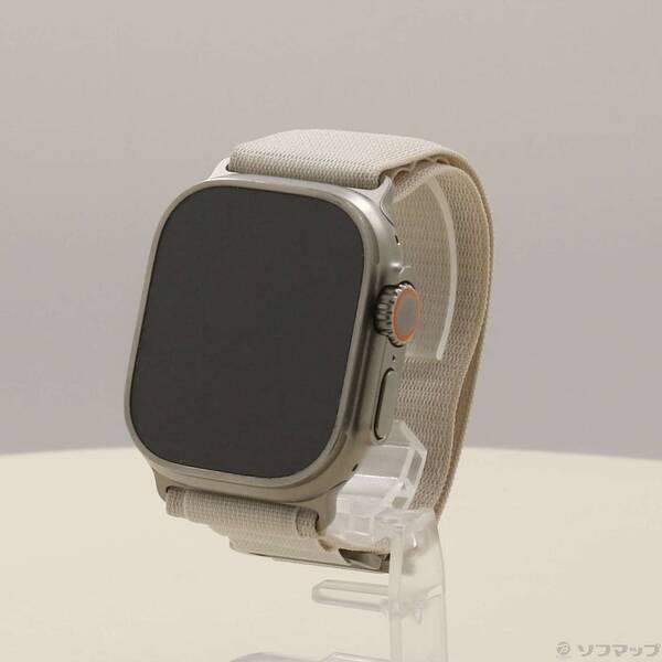 〔中古〕Apple(アップル) Apple Watch Ultra GPS + Cellular 49mm チタニウムケース スターライトアルパインループ〔198-ud〕 | 