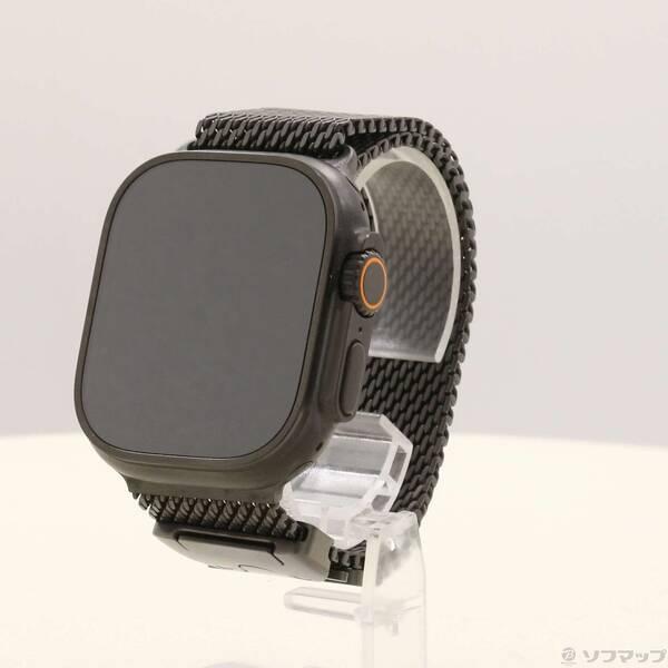 〔中古〕Apple(アップル) Apple Watch Ultra 2 GPS + Cellular 49mm ブラックチタニウムケース ブラックチタニウムミラネーゼループ〔262-ud〕 | 