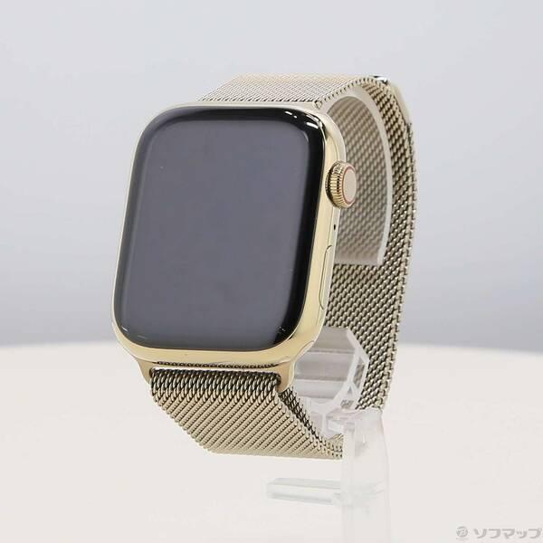 〔中古〕Apple(アップル) Apple Watch Series 8 GPS + Cellular 45mm ゴールドステンレススチールケース ゴールドミラネーゼループ〔269-ud〕 | 
