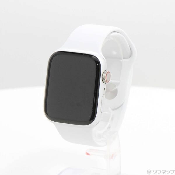 〔中古〕Apple(アップル) Apple Watch Series 8 GPS + Cellular 45mm シルバーアルミニウムケース ホワイトスポーツバンド〔377-ud〕 | 