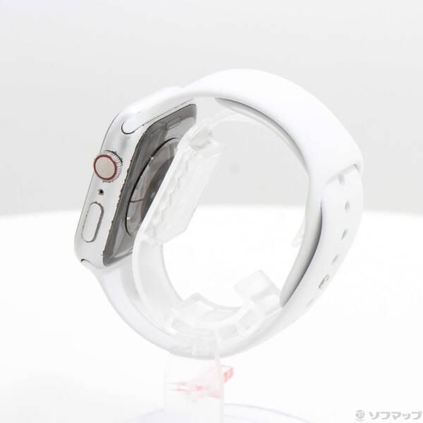 〔中古〕Apple(アップル) Apple Watch Series 8 GPS + Cellular 45mm シルバーアルミニウムケース ホワイトスポーツバンド〔377-ud〕 |  | 01