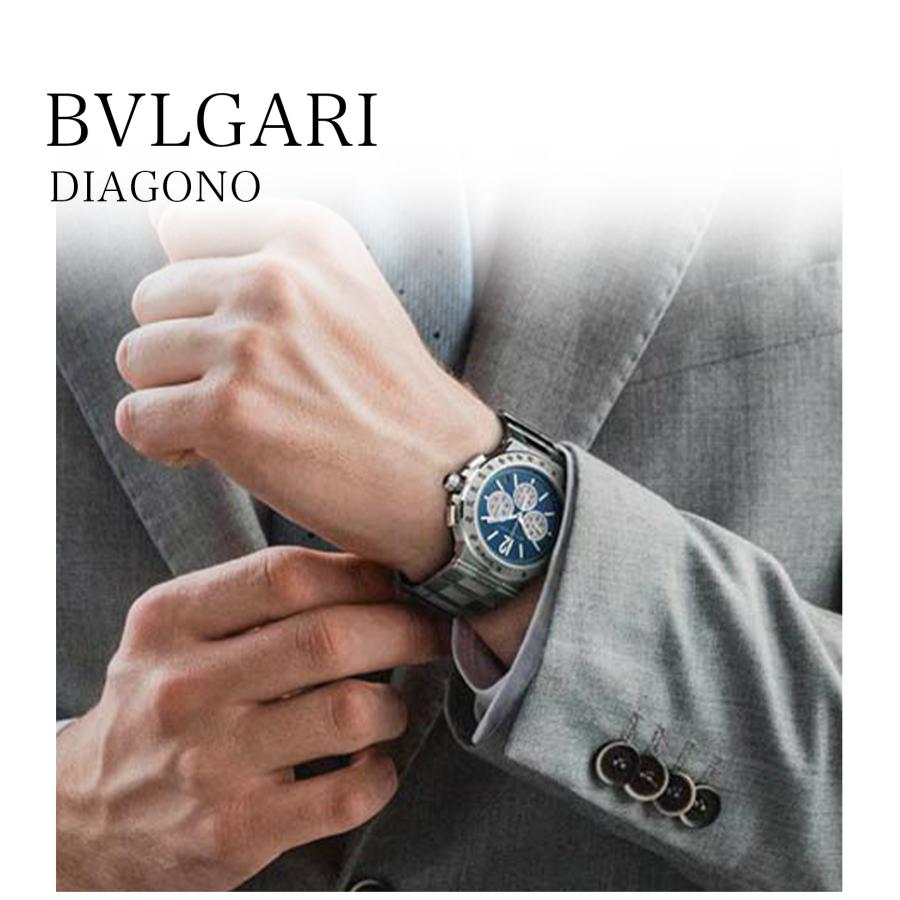 ディアゴノ ブルガリ BVLGARI メンズ 時計 Diagono 自動巻 ブルー