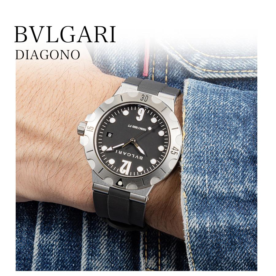 ディアゴノ ブルガリ BVLGARI メンズ 時計 Diagono 自動巻 ブラック