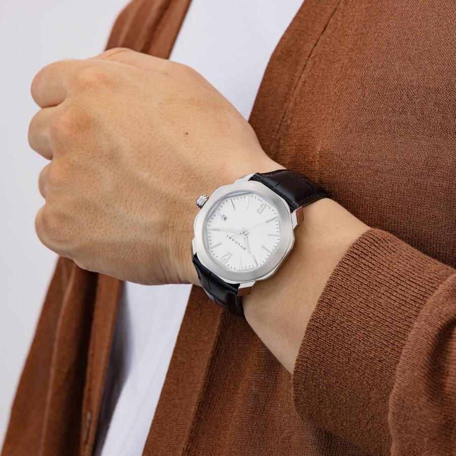 オクト ブルガリ BVLGARI メンズ 時計 Octo 自動巻 ホワイト OC41C6SLD