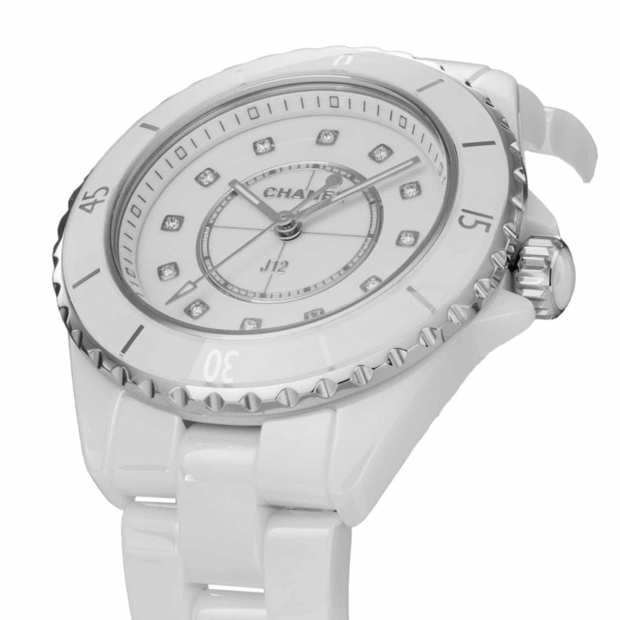 シャネル CHANEL J12 H5703 セラミック クォーツ ホワイト 12P ダイヤ レディース  時計 CHANEL（シャネル） レディース 時計 ジェイトゥエルブ J12 クォーツ
