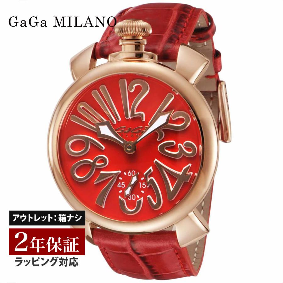 【クリアランスSALE】GaGaMILAN ガガミラノ MANUALE マヌアーレ 28MM 手巻き メンズ レッド 5011.13S-RED