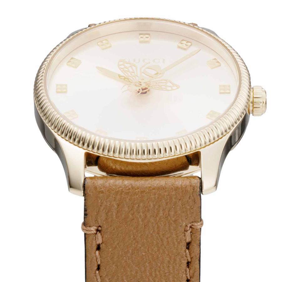GUCCI  G-Timelessレディース レザーベルト YA1265022 グッチ 時計 レディース G-タイムレス YA1265022 シルバー×トープ