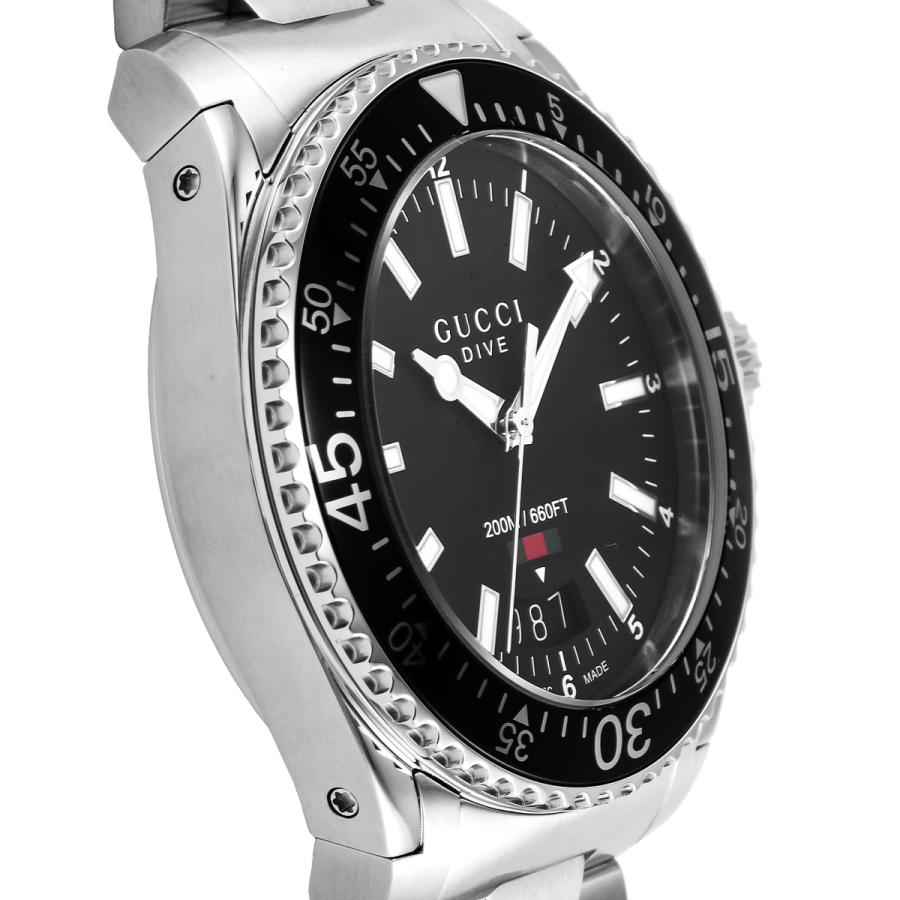 GUCCI グッチ ダイブ（DIVE） YA136301 腕時計 Gucci Dive Black Dial Stainless Steel Men's Watch YA136301