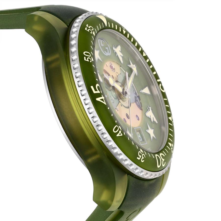 【15日はMAX16倍】 【当店限定】 グッチ GUCCI メンズ 時計 DIVE ダイブ 自動巻 カーキ YA136345 時計 腕時計 高級腕時計  ブランド