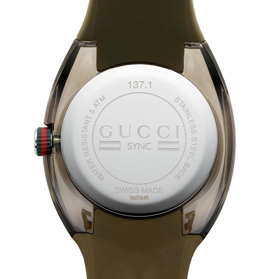 新品未使用 GUCCI グッチ メンズ 腕時計 YA137106 カーキ GUCCI グッチ 時計 シンク 46mm クオーツ メンズ 腕時計