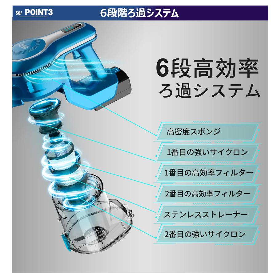 限定SALE】 最新サイクロン式スティック掃除機 INSE インセ S6
