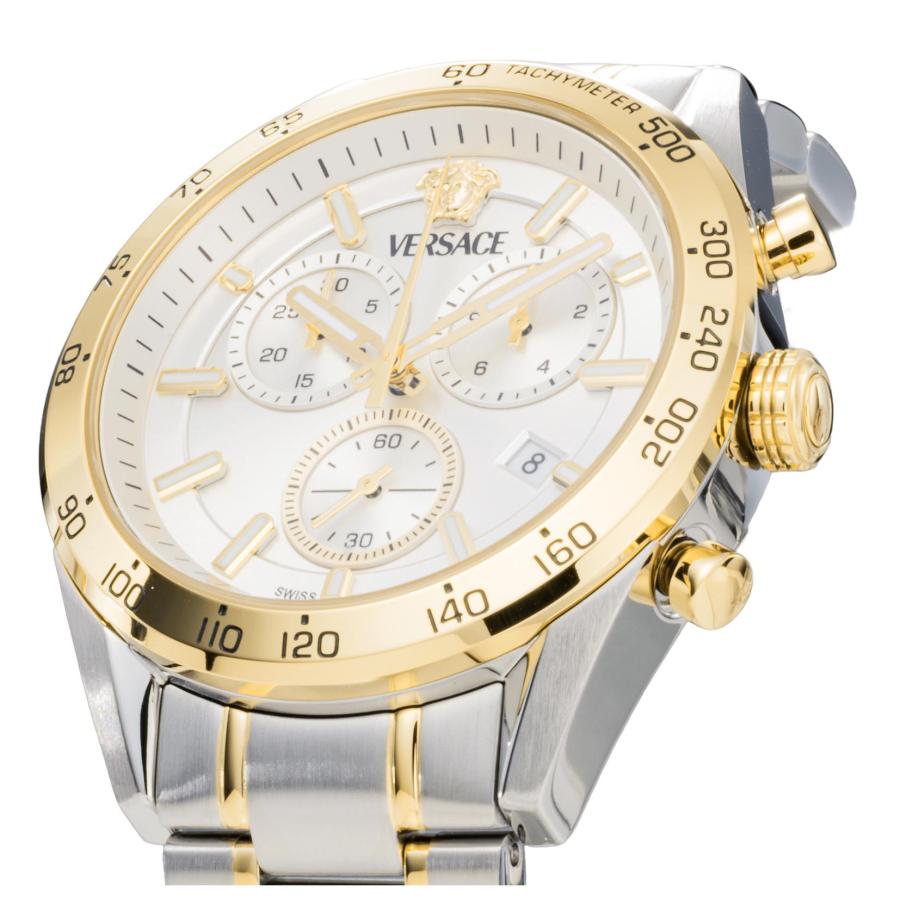 VERSACE ヴェルサーチェ V-CODE CHRONO クォーツ メンズ シルバー VE0CA0224 腕時計 高級 爆買の画像