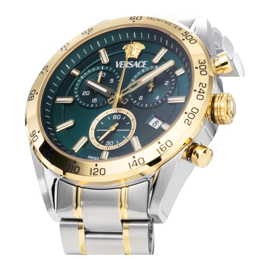 VERSACE ヴェルサーチェ V-CODE CHRONO クォーツ メンズ グリーン VE0CA0324 腕時計 高級 爆買の画像