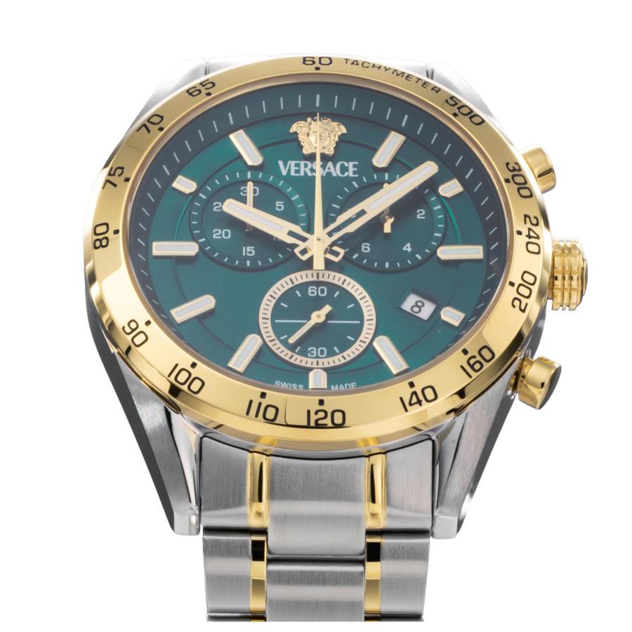 VERSACE ヴェルサーチェ V-CODE CHRONO クォーツ メンズ グリーン VE0CA0324 腕時計 高級 爆買の画像