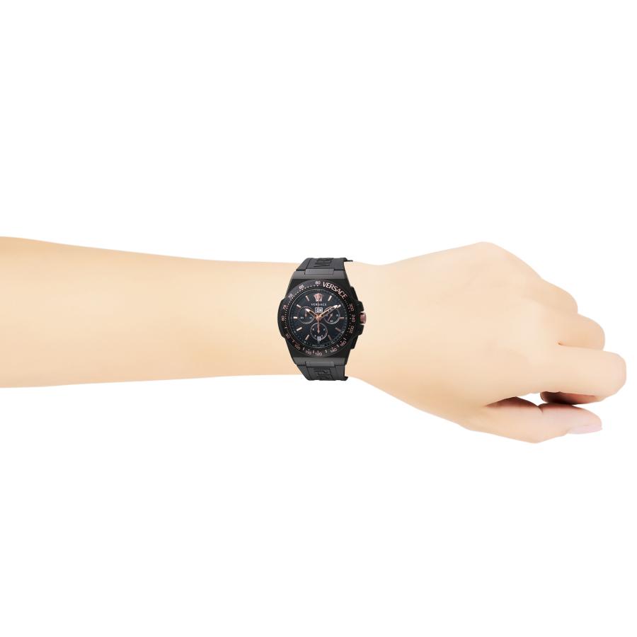 VERSACE ヴェルサーチェ GRECA EXTREME CHRONO クォーツ メンズ ブラック VE7H00323 時計 高級 爆買の画像